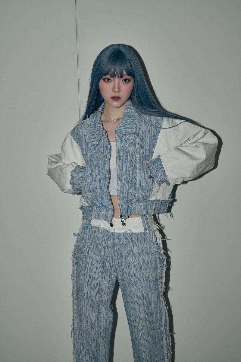 jacquard denim jp - white