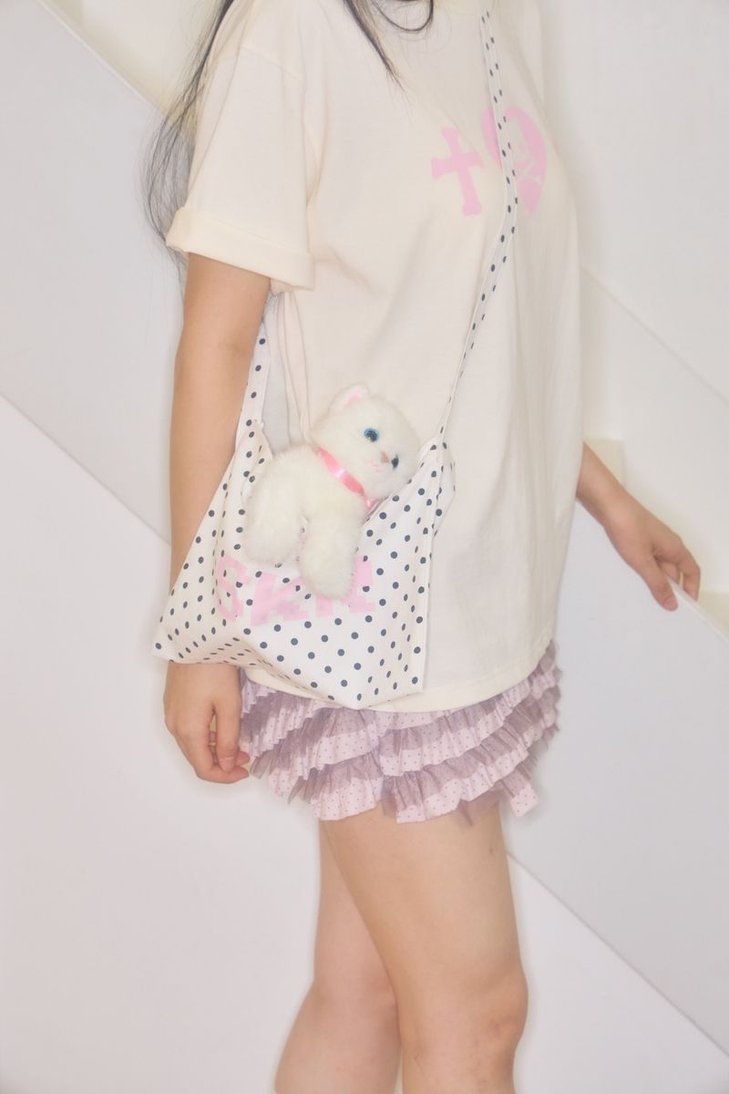 SKR 2-WAY POLKA DOT MINI BAG (WHITE)