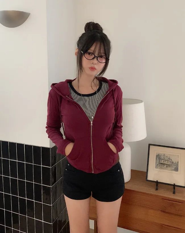 Randy Basic Slim Hood Zip-Up
