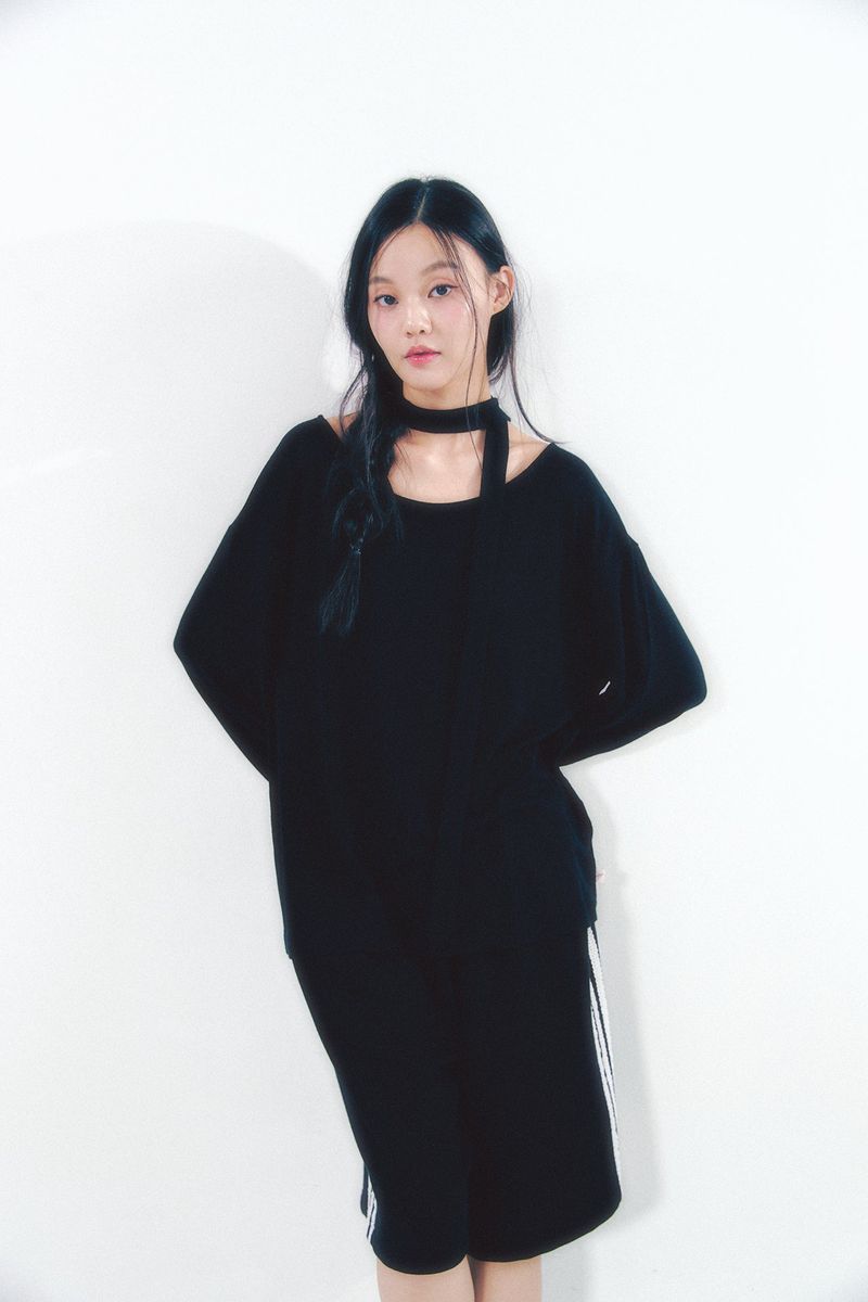 Knit Tie Long Sleeve Set Black