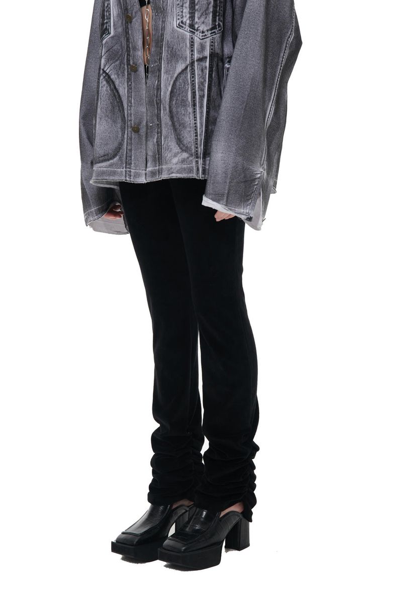 VELVET SHIRRING LEGGINGS