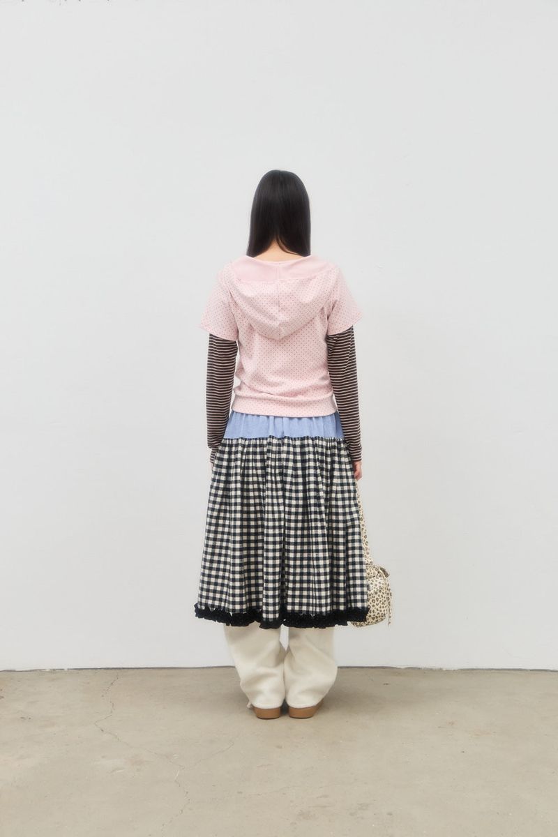 NEW COOKIE LAYERED HOODIE TOP (PINK)