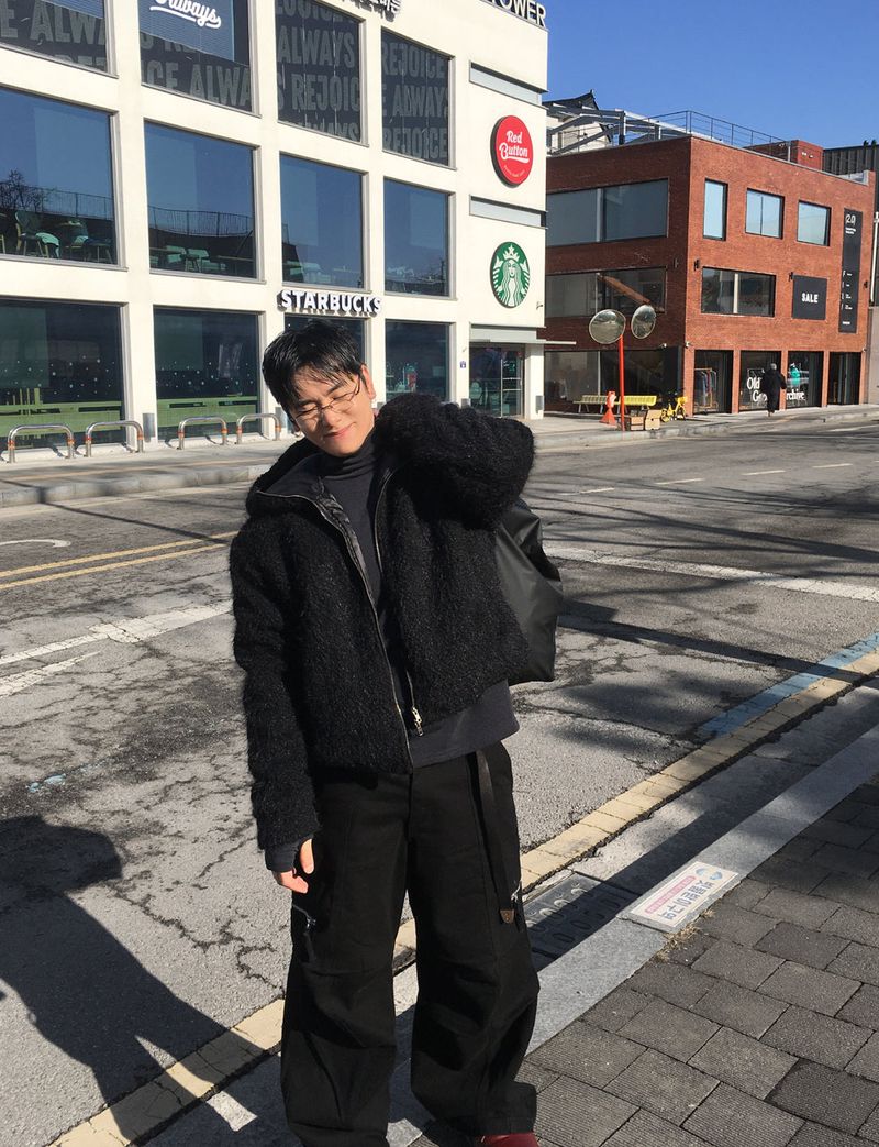 No.1541 boucle fur hood JK