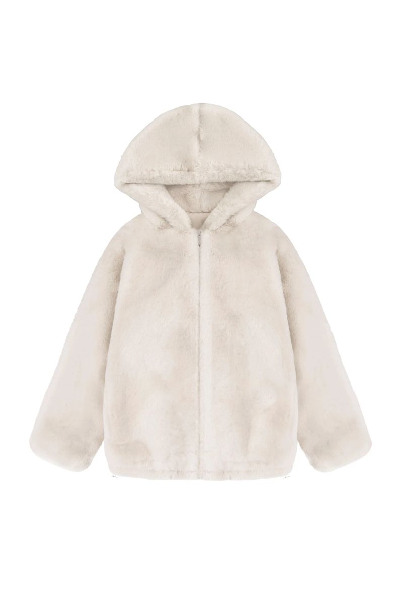 Peach pudding fur jacket, Pink Beige