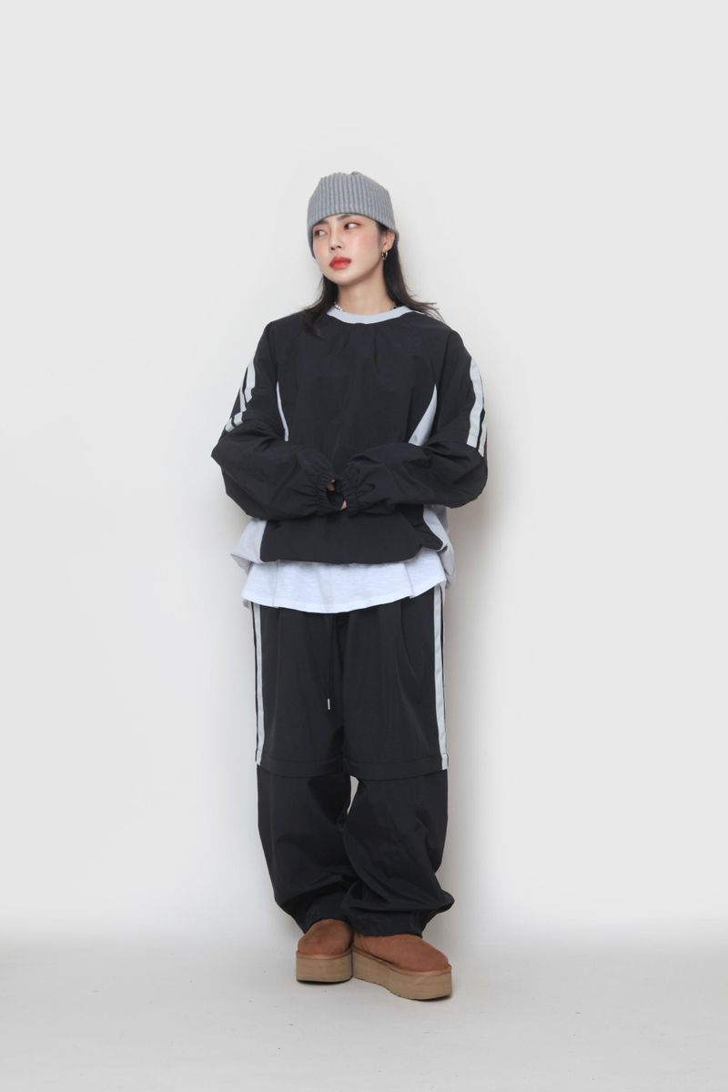 two-way nylon sweatshirt