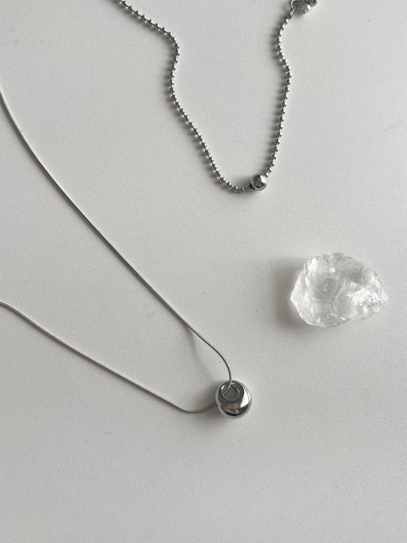 ddo vertical bold donut coin two way long layered necklace