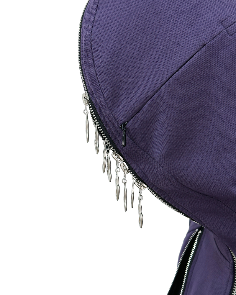 RELABEL (Dream Fracture) Multi-Zip Genuine Double-Layer Cut Four-Zip Hooded Back-Zip Oversized Sweatshirt