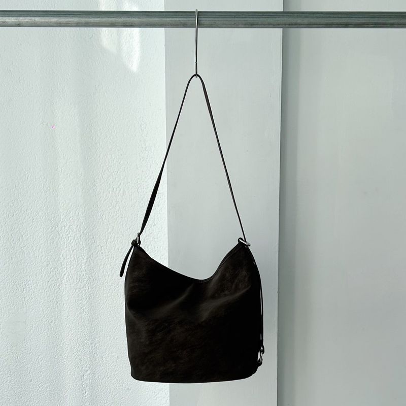 Mist Brown Curve Bucket Bag