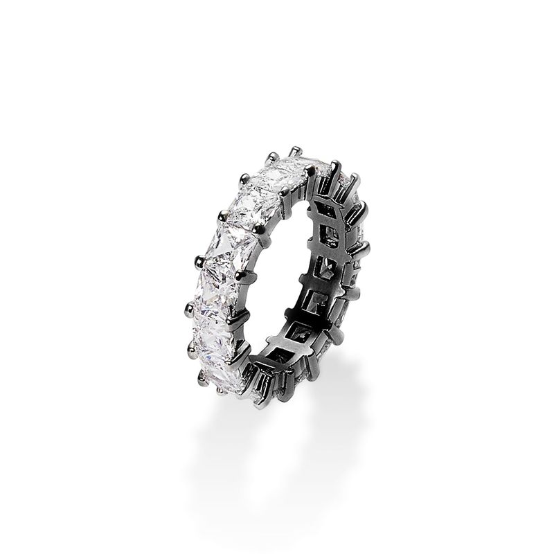 [KANG DANIEL] Square Prong Setting Ring (black silver)