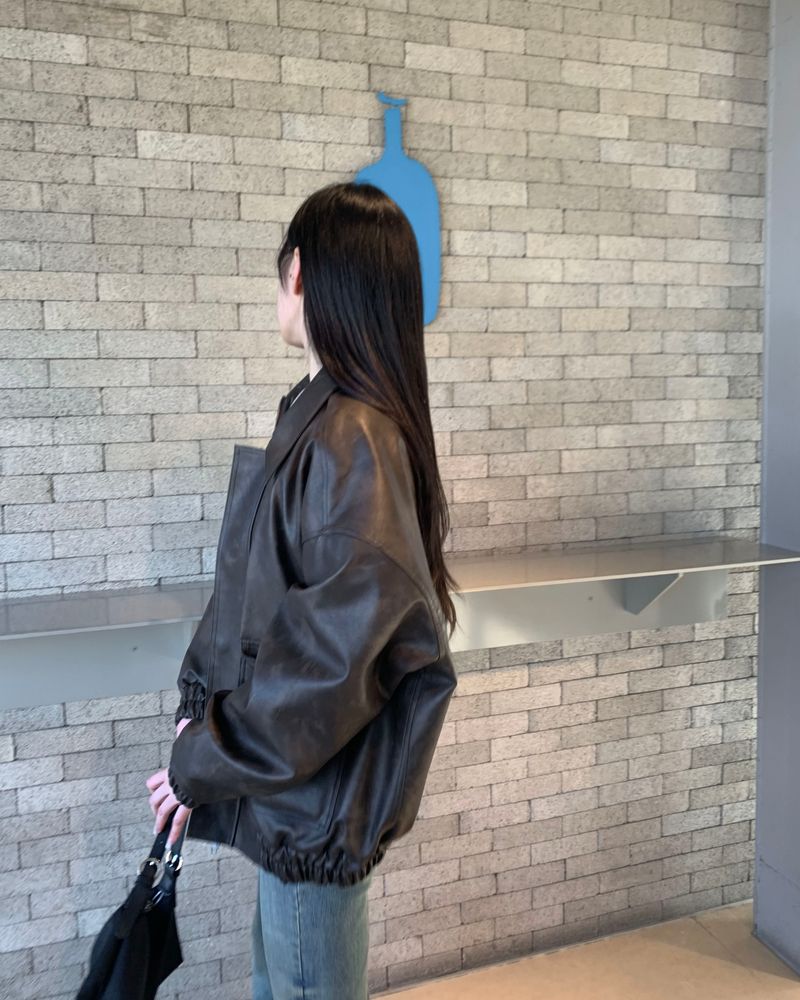 Hidden leather jumper