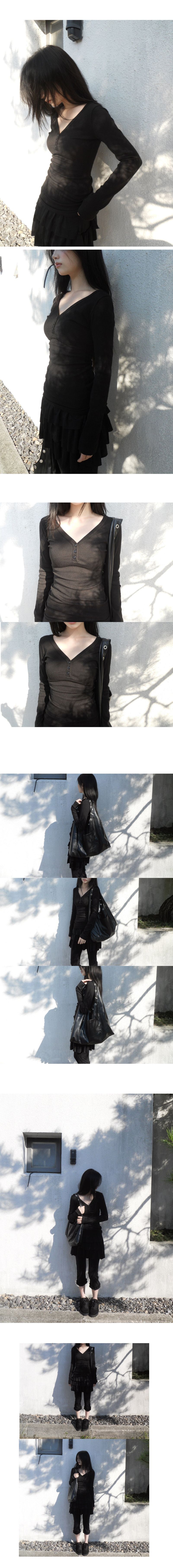 slim button tee