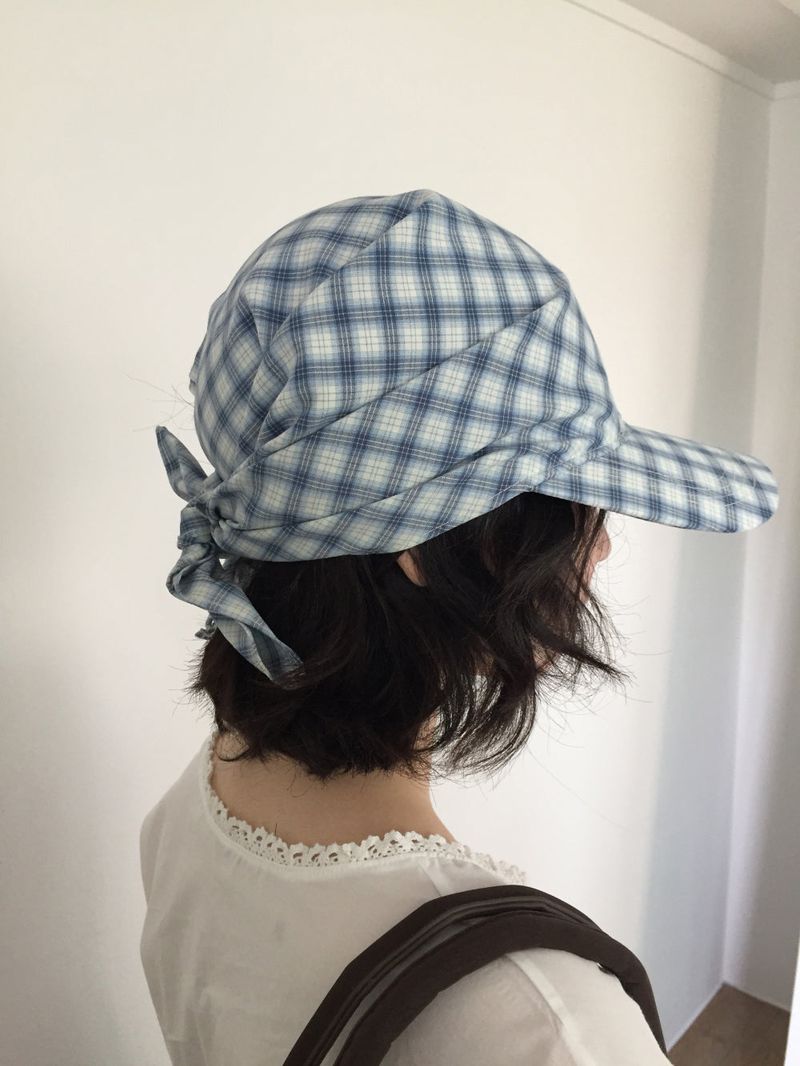 Plaid Scarf Ball Cap (2color)