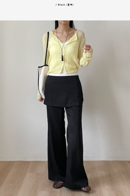 Satin Wrap Bootcut Wide Pants