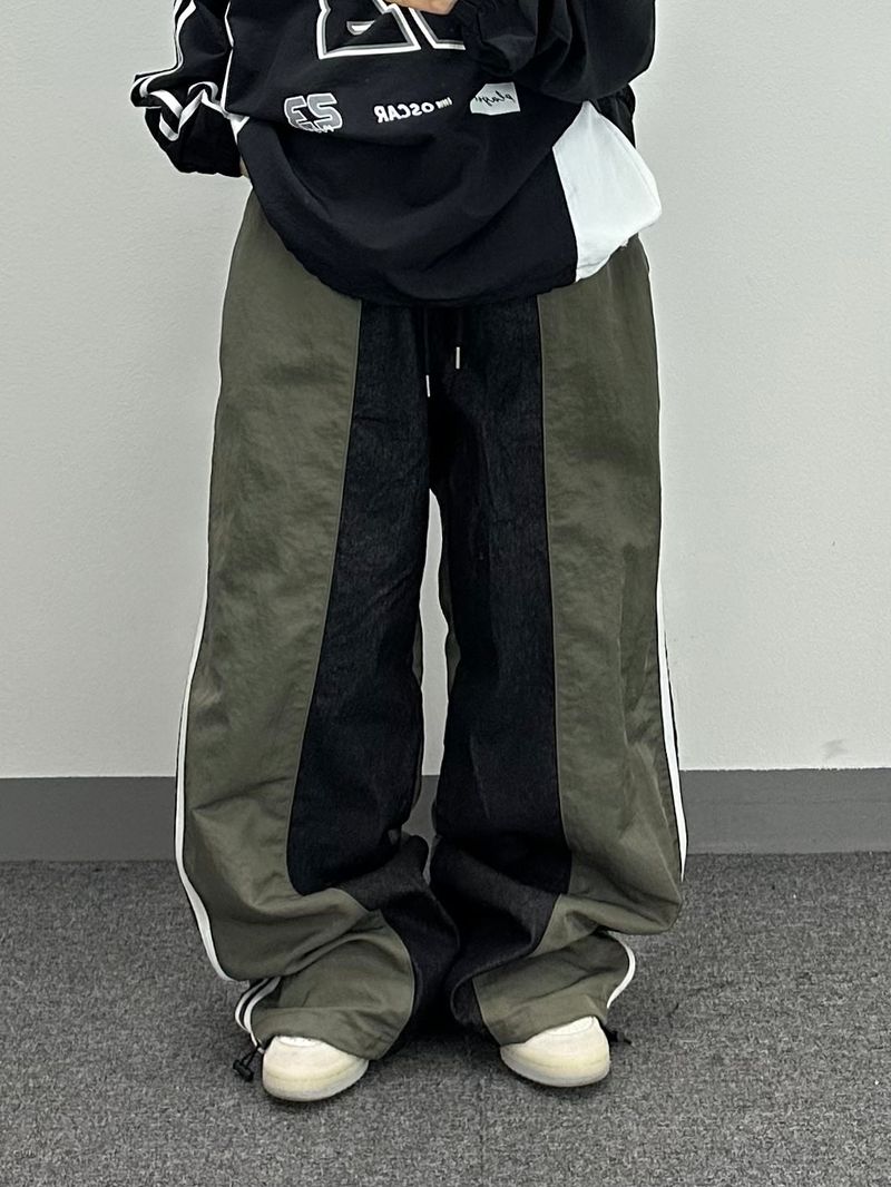 Washa denim mix pants