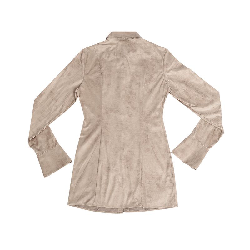 VINTAGE SUEDE LONG SHIRT #BEIGE