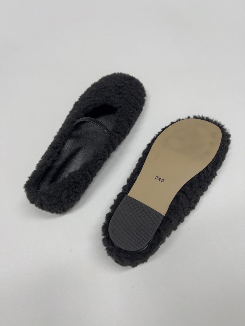 Shearling Mary Jane Flat Shoes