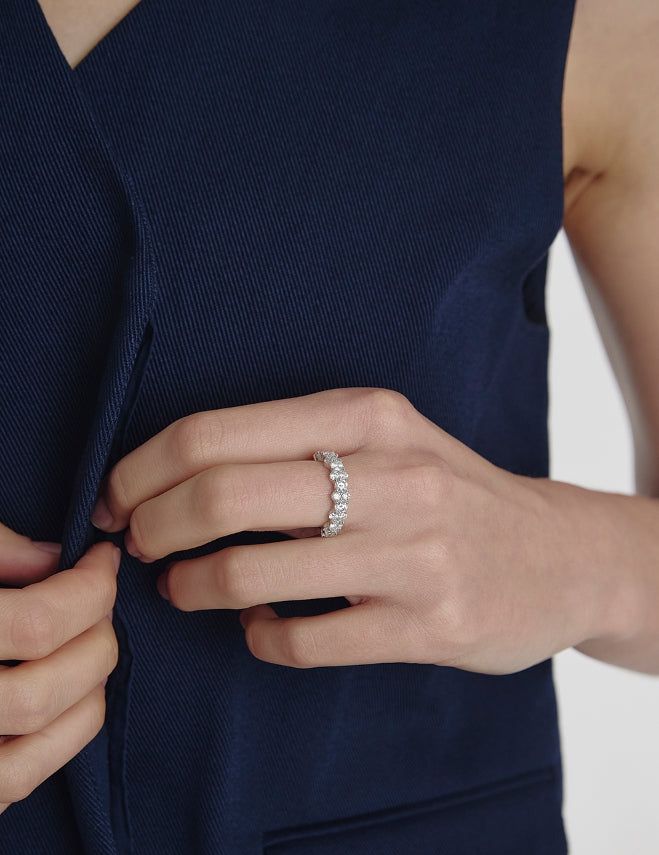 hyeres lor（イエール・ロール）の「26SS★ Essence Silver (W) Melody Moissanite Ring M（Accessories）」