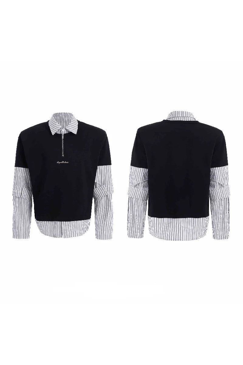 Layered Striped Shirt Tee