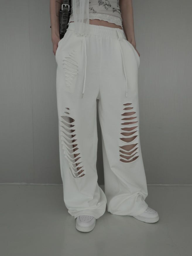 Fray Cutout Sweatpants