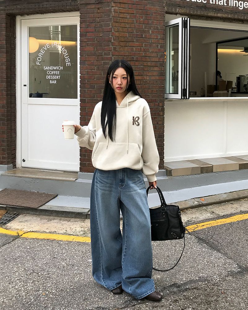 [ORIGINAL] Crew Contrast Wide Denim Pants