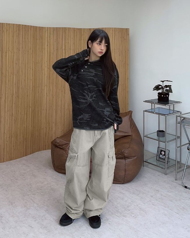 Ferro Camo Button Waffle Hoodie