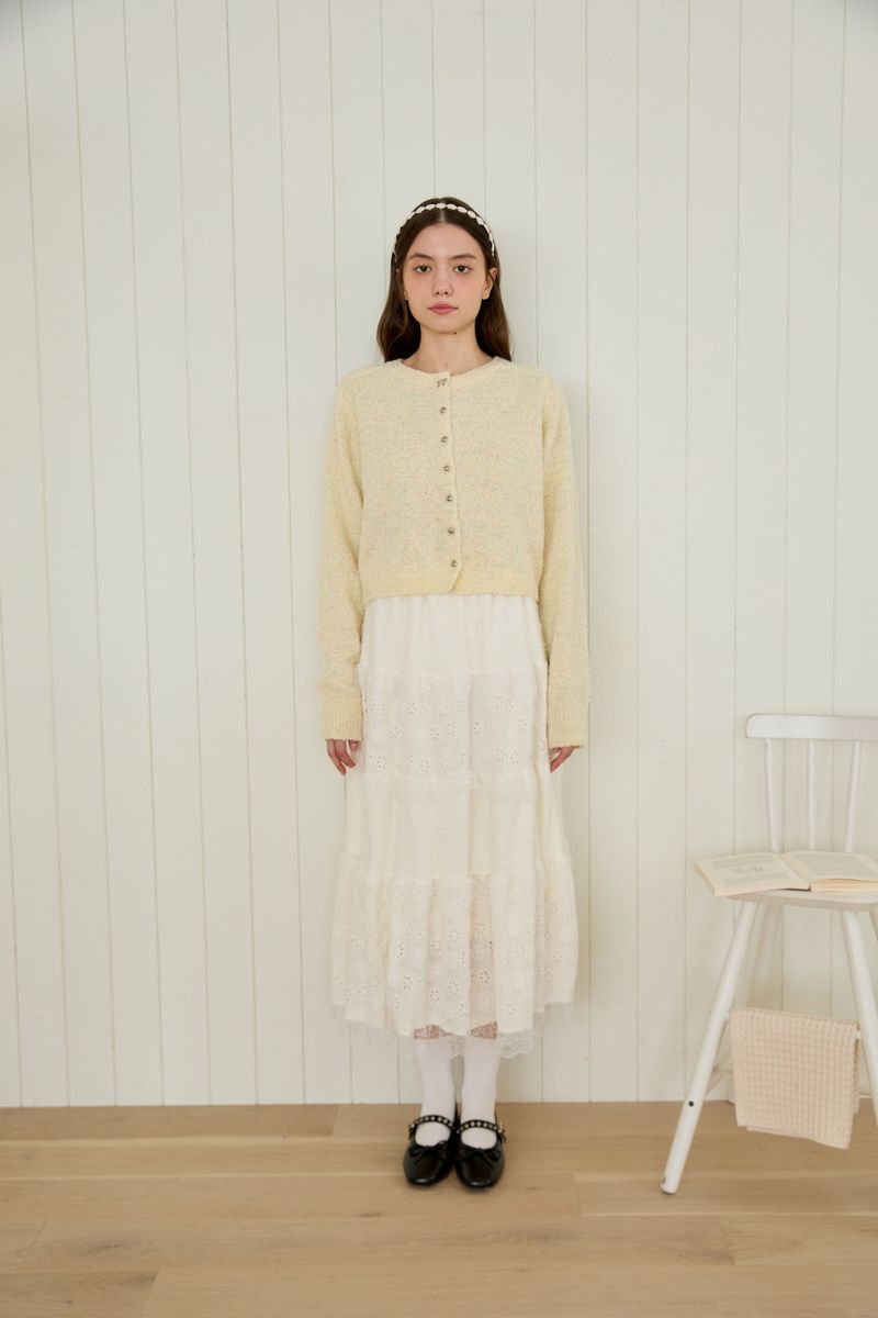 PINK PINEAPPLE（ピンクパイナップル）の「PASTEL PUDDING RIBBON CARDIGAN（Tops）」