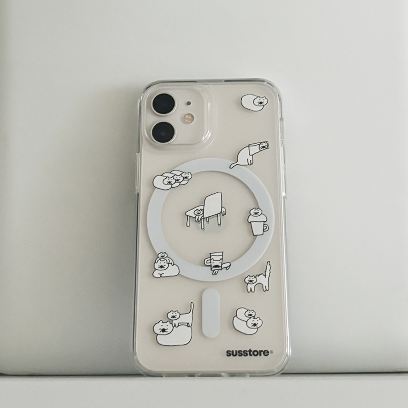 [MagSafe phone case] Peaceful cat phone case
