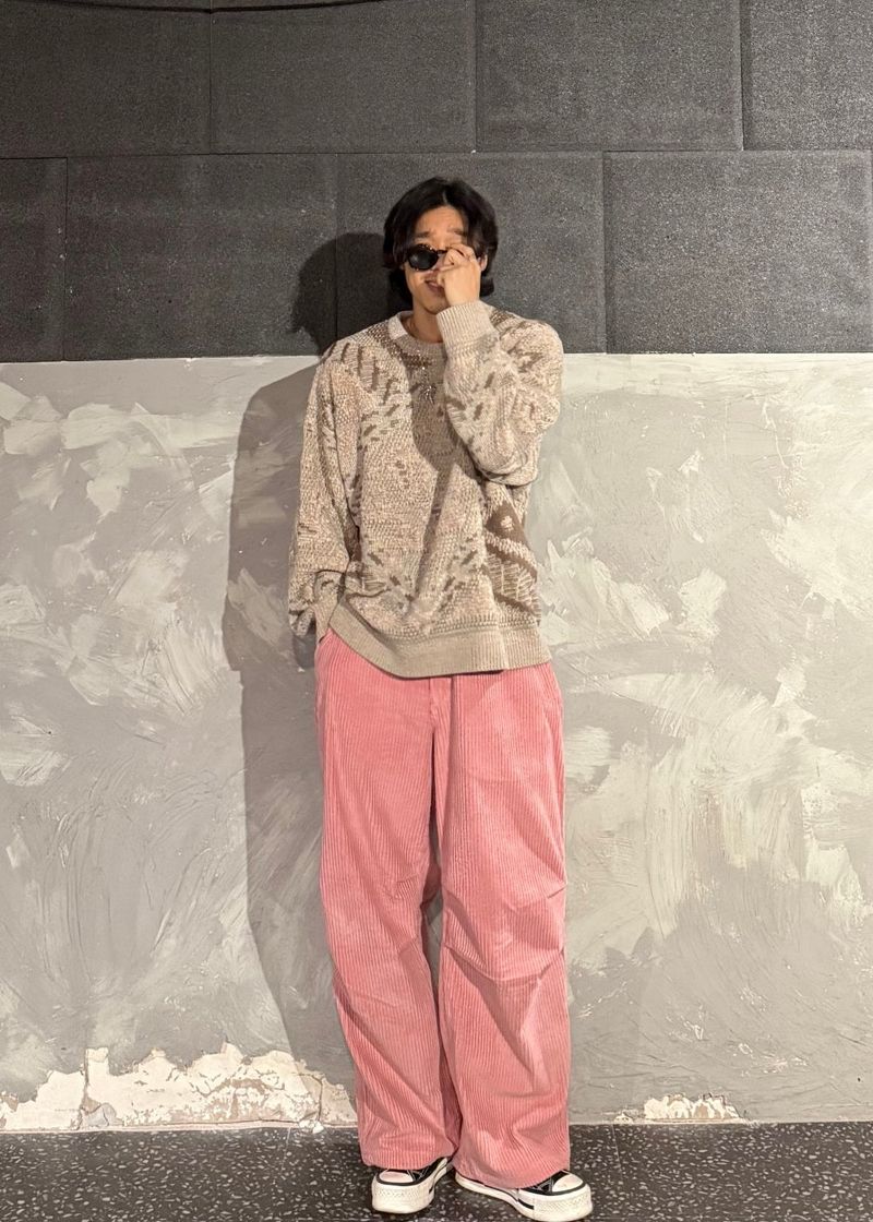 Mixed Knit Sweatshirt 2COLOR