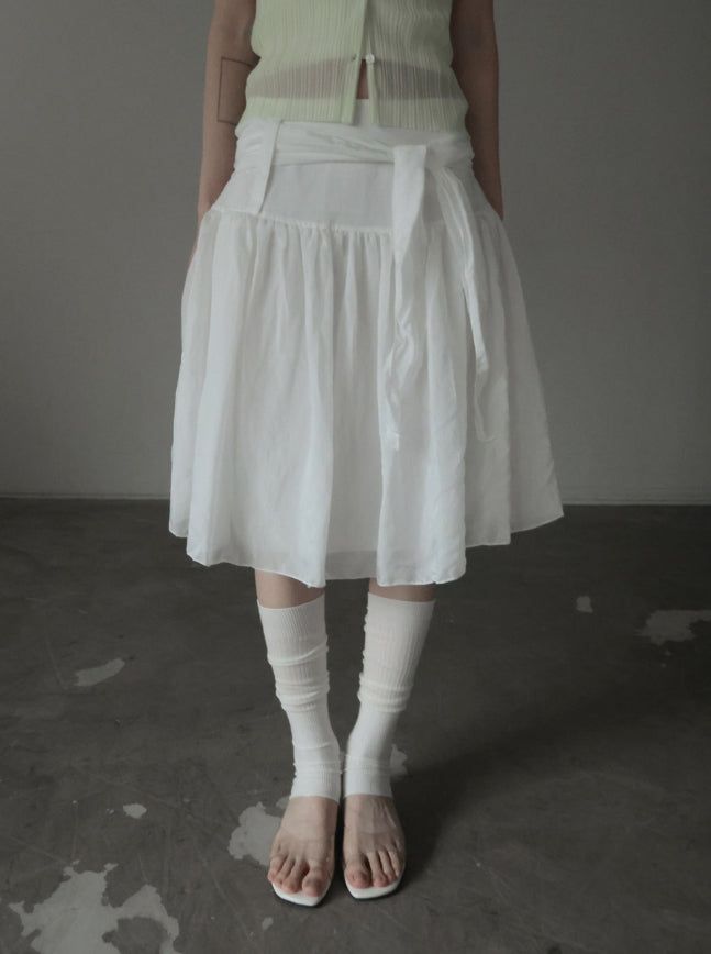 mnem（ムネム）の「Fiel Knot Flare Midi Skirt（Skirts）」