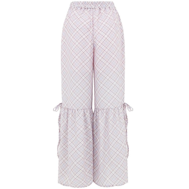 CHECK PANTS IN PINK