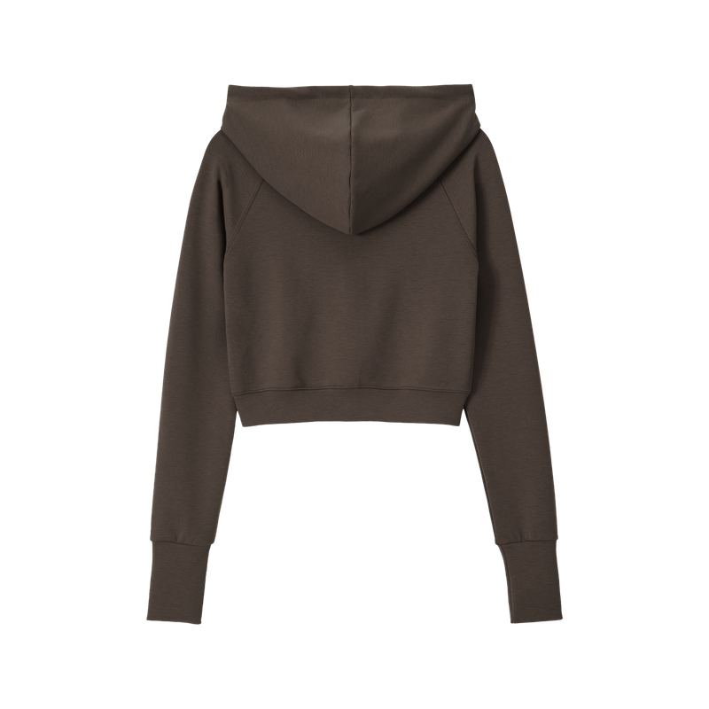 AirSoft Essential Crop Hood Zip-up - BROWN