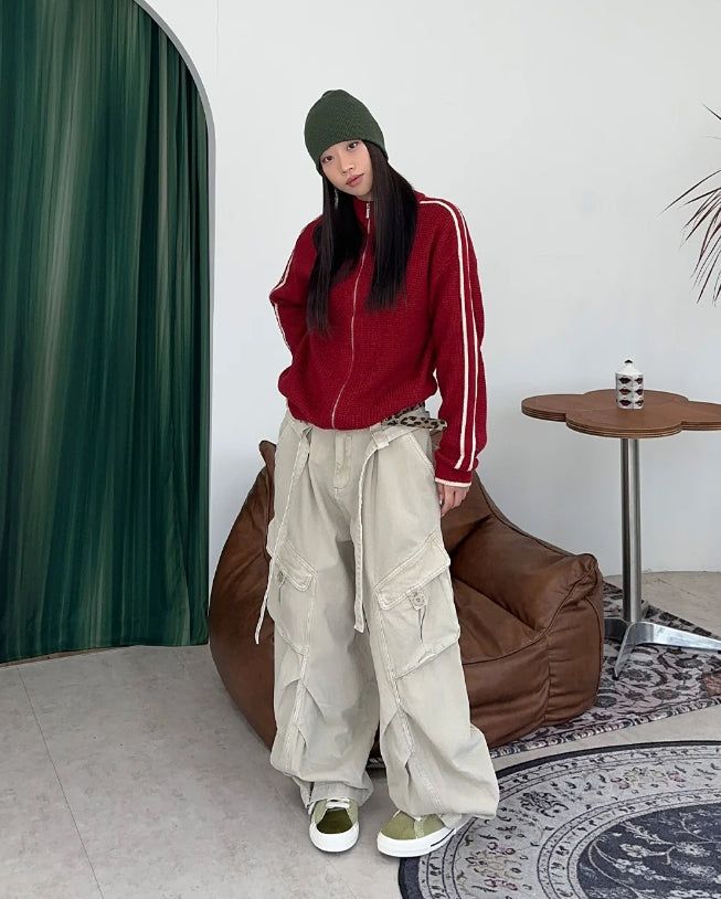 Davenn Track Line Knit Zip-Up