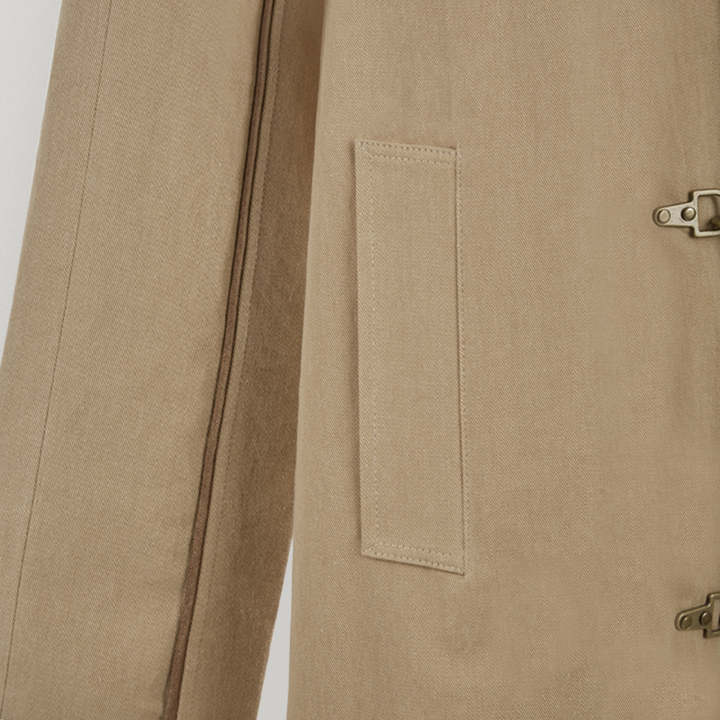 Beige Trench Half Coat