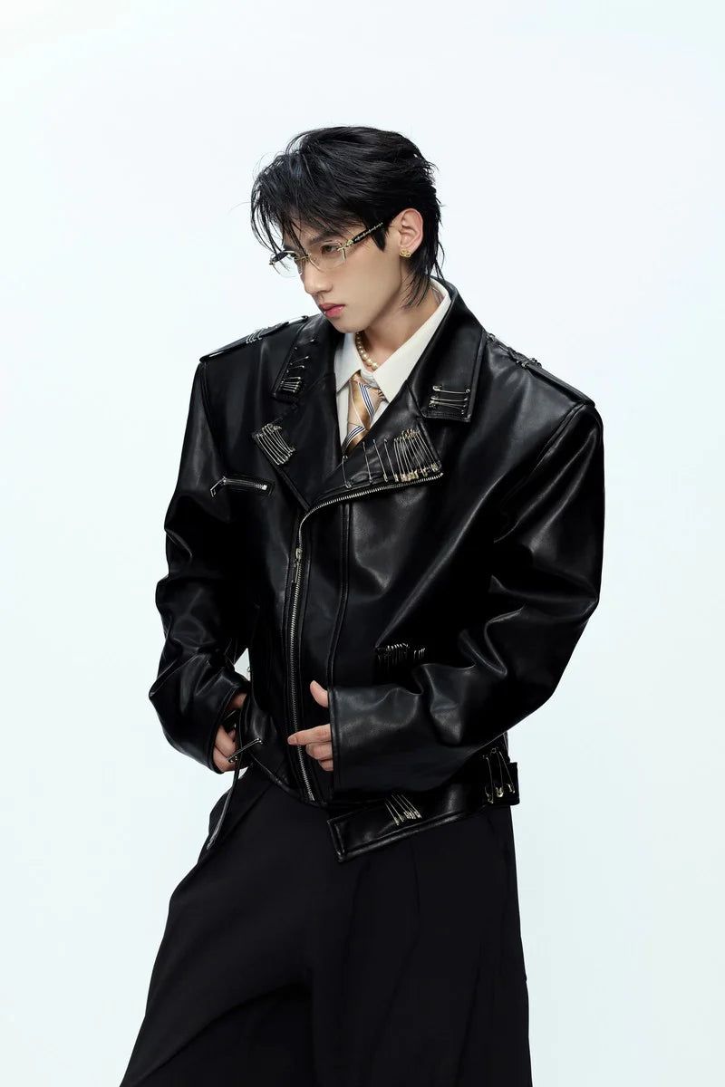 Argue Cultureの「Pin Detail Geisha Print Leather Jacket（Jackets/Outerwear）」