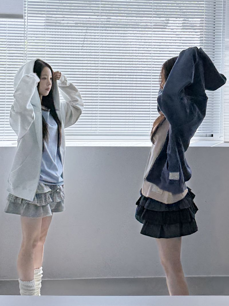 CEC LABEL ZIP-UP HOODIE (SKY BLUE)