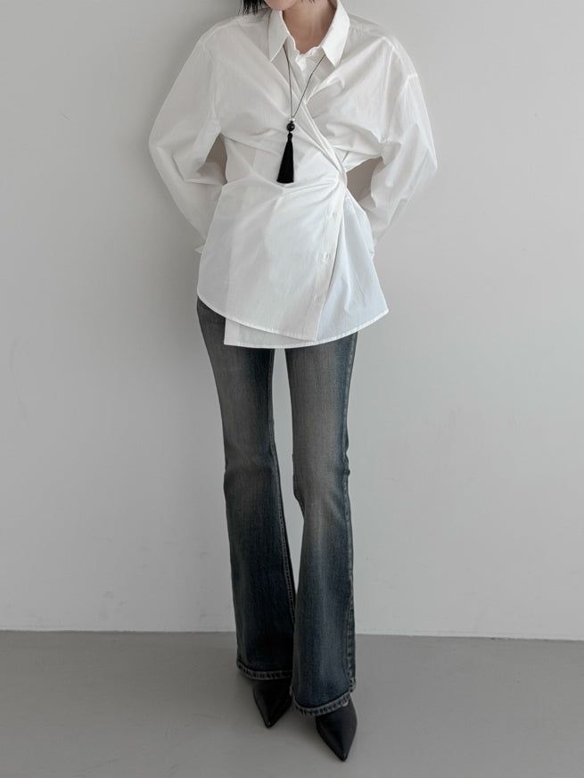 Robelli Two-Way Wrap Cotton Shirt