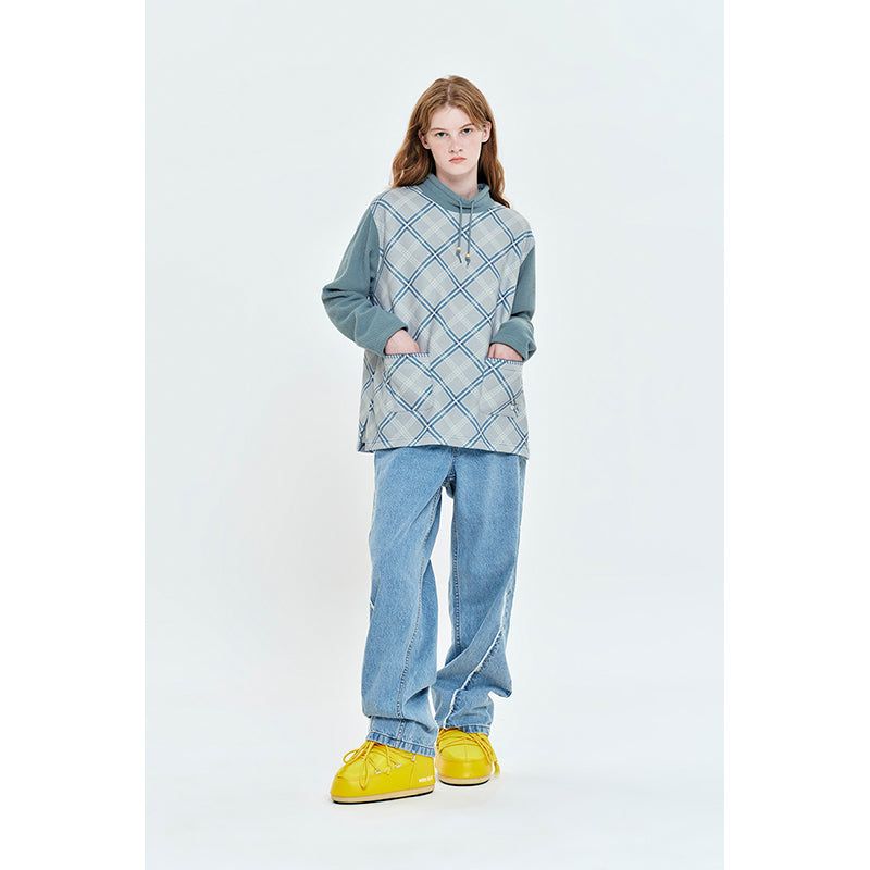 COLORING CHECK PATTERN SWEATSHIRT [MINT]