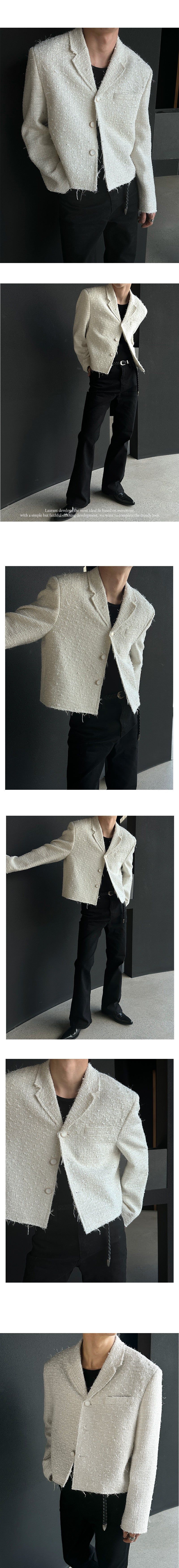 [PREMIUM] Crush glitter tweed jacket(2color)