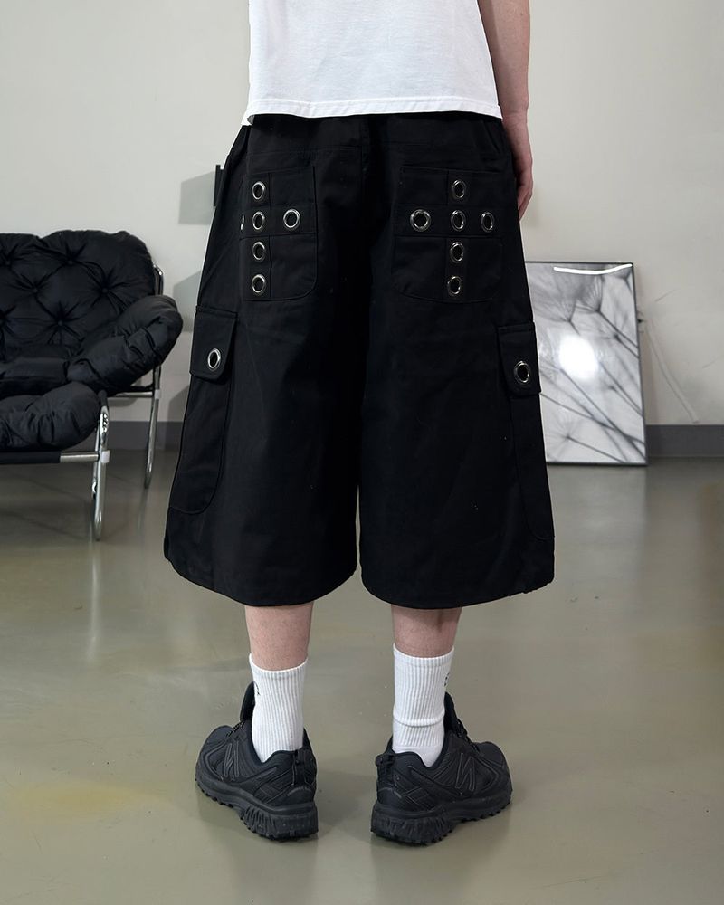 Aver Eyelet Cargo Bermuda Pants