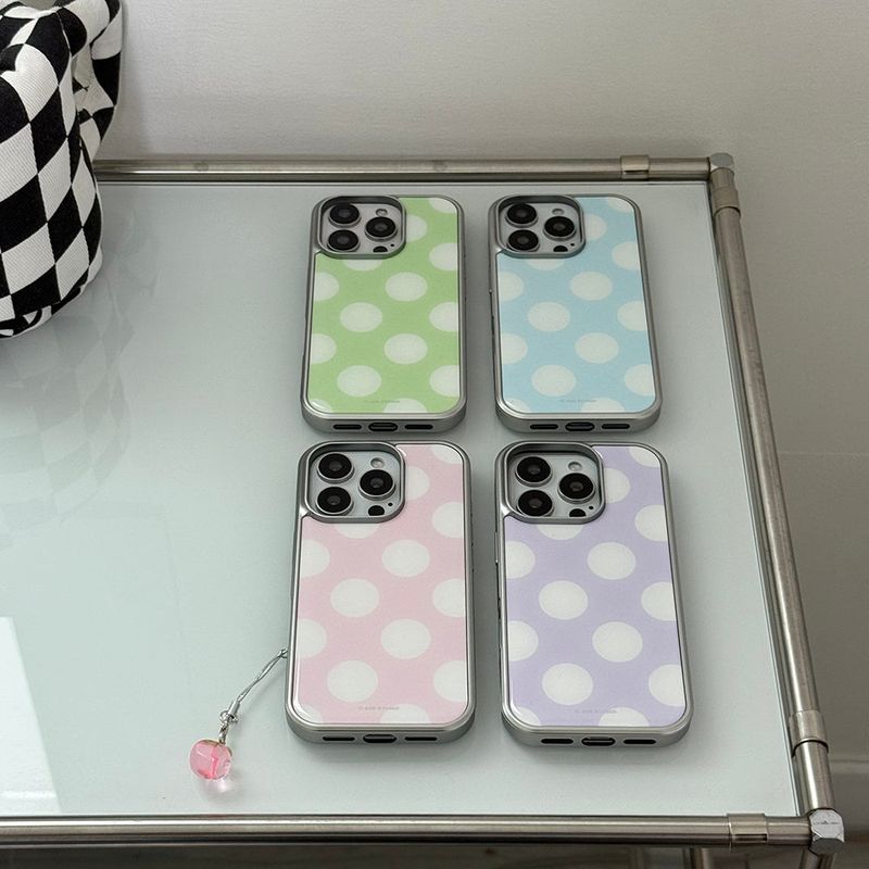 [MADE] silver big dot epoxy bumper case - cloud