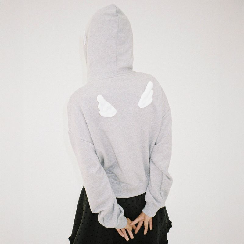 CLUT STUDIO（クラットスタジオ）の「Angel Wing Zip-Up Hoodie - Grey（Tops）」
