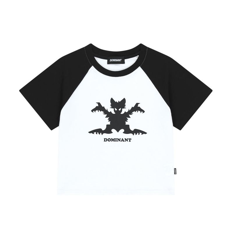 バットラグランクロップTシャツ_ホワイト