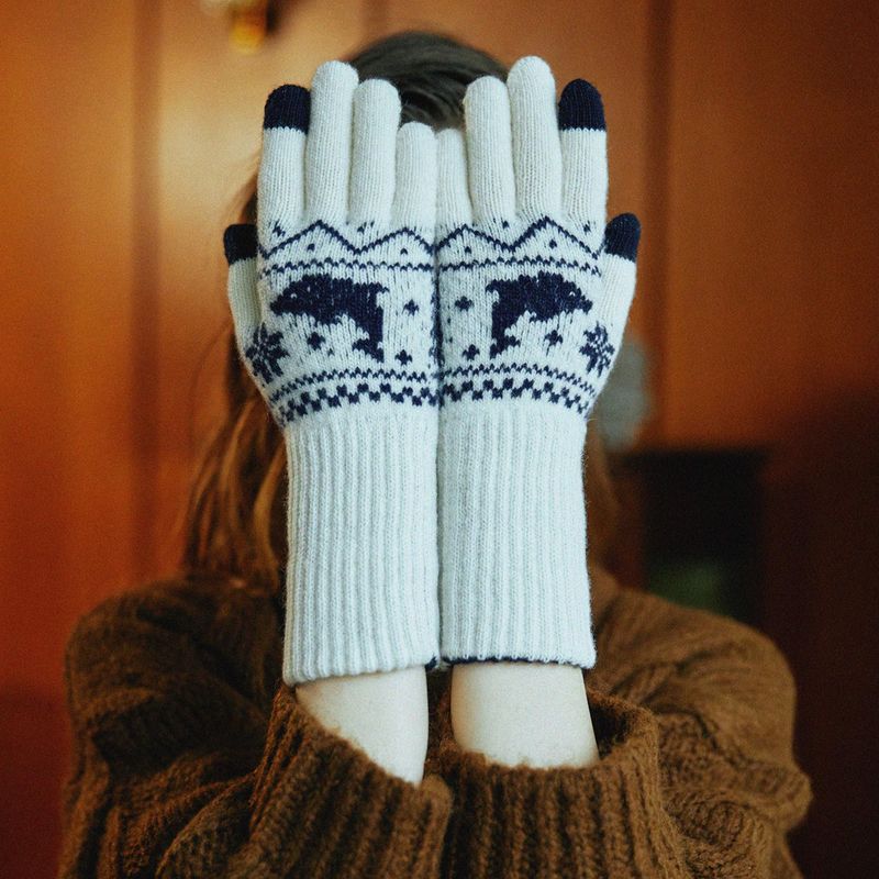 Dolphin nordic knit gloves