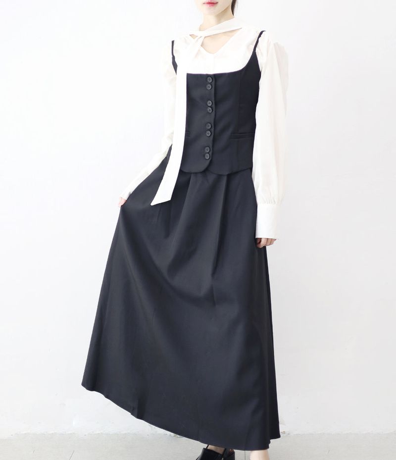 NONCODE（ノンコード）の「Ever 3-piece blouse, vest, and long skirt set（Setup）」