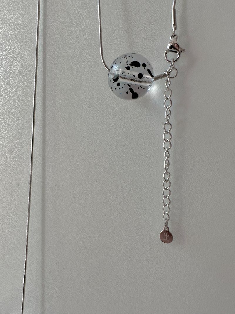dot clear ball necklace