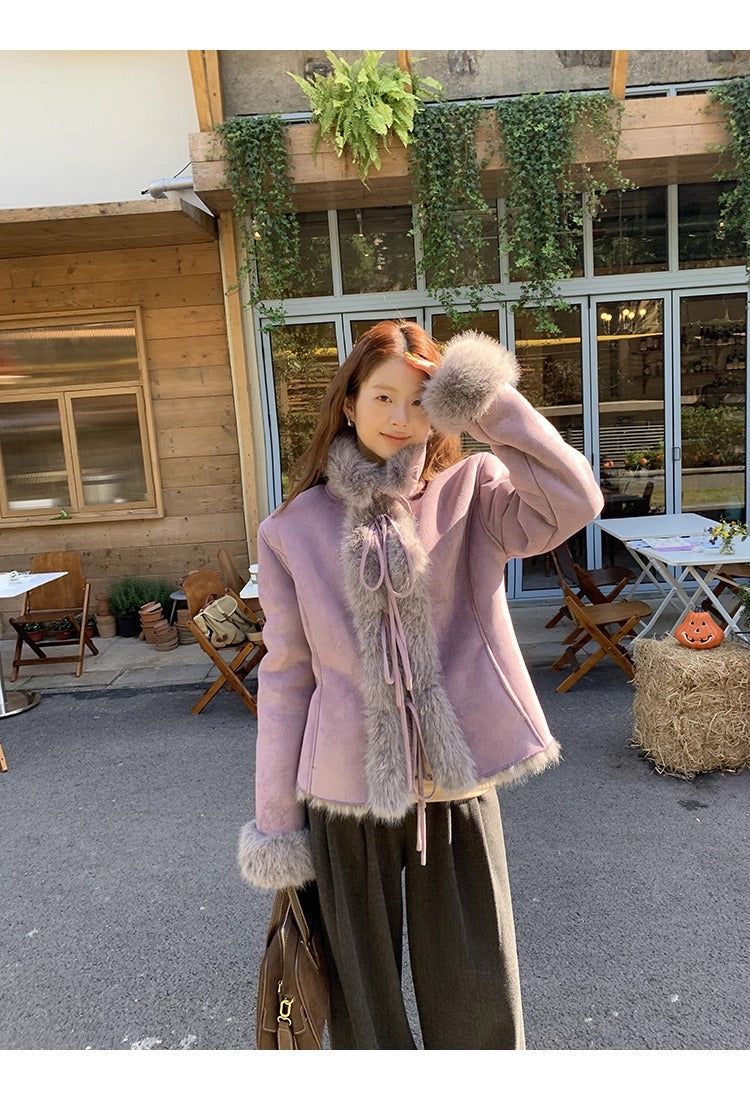 Lavender Mink Strap Mustang Jacket