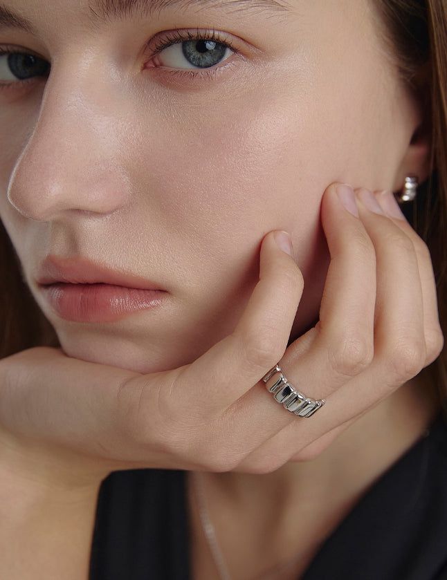 26SS★ Iceblock Silver Ring L