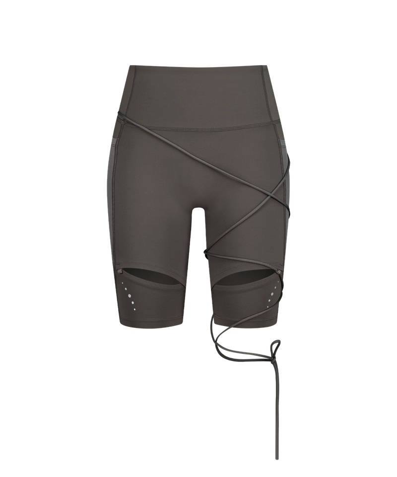 Thigh Slit Shorts Leggings / Stone Brown