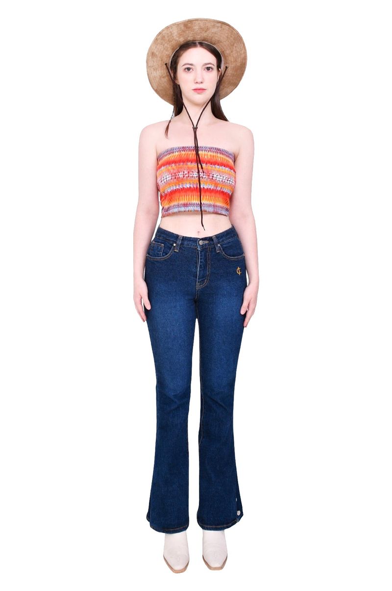 Ethnic crop tube top (orange)