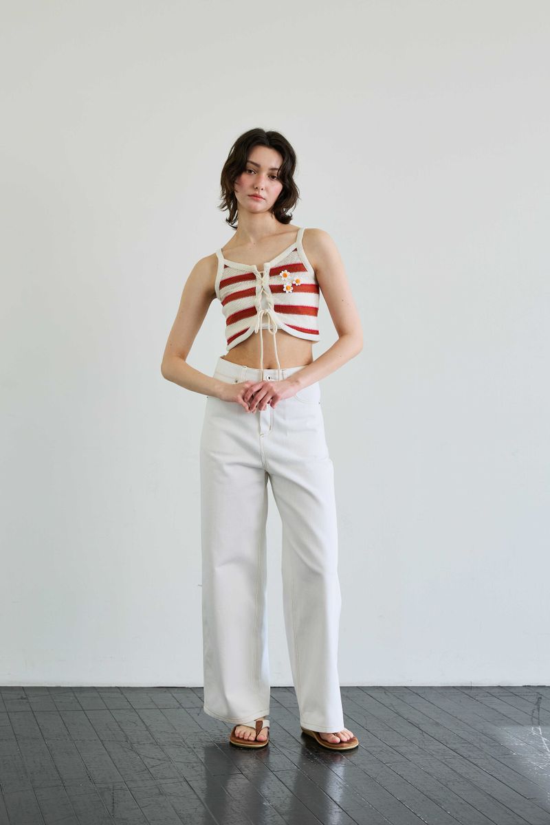 MIMI STRIPE SLEEVELESS / RED